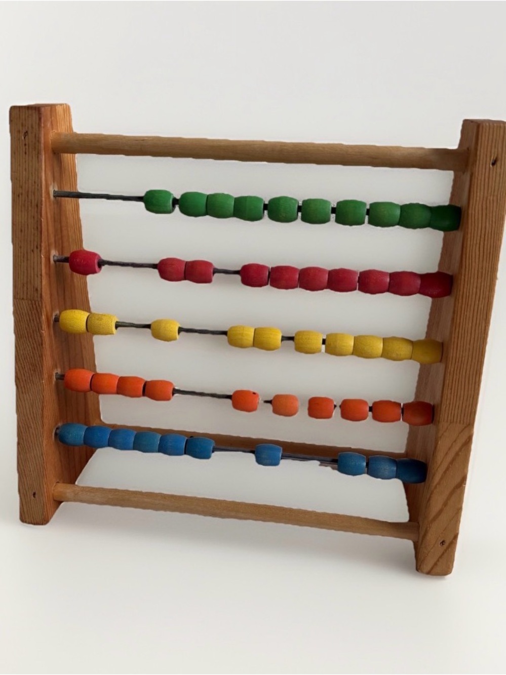 Vintage Mid Century Wooden Abacus Counting Wood Math Learning Nursery Tootsietoy